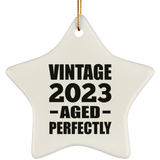1st Birthday Vintage 2023 Aged Perfectly - Star Ornament