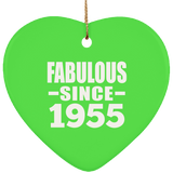 69th Birthday Fabulous Since 1955 - Heart Ornament