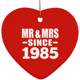 39th Anniversary Mr & Mrs Since 1985 - Heart Ornament