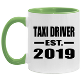Taxi Driver Established EST. 2019 - 11oz Accent Mug Green