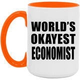 World's Okayest Economist - 15oz Accent Mug Orange
