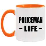 Policeman Life - 11oz Accent Mug Orange