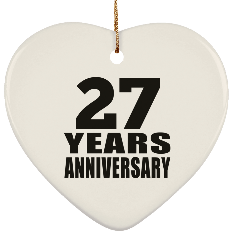 27th Anniversary 27 Years - Heart Ornament
