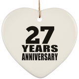 27th Anniversary 27 Years - Heart Ornament