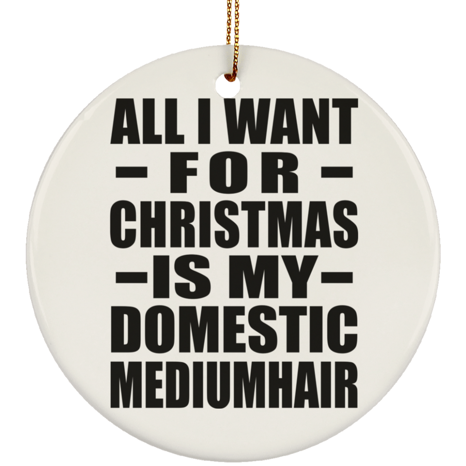 All I Want For Christmas Is My Domestic Mediumhair - Circle Ornament