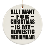 All I Want For Christmas Is My Domestic Mediumhair - Circle Ornament