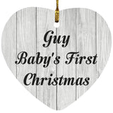 Guy Baby's First Christmas - Heart Ornament F