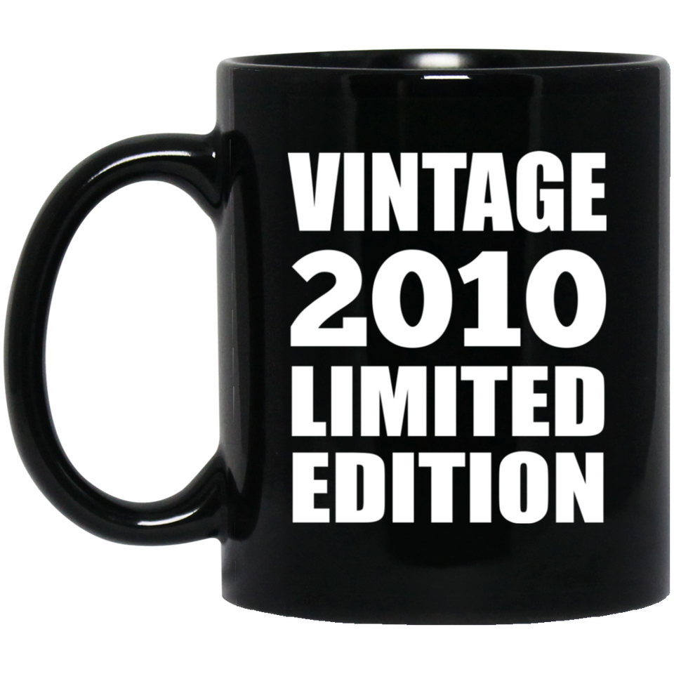 14th Birthday Vintage 2010 Limited Edition - 11oz Coffee Mug Black