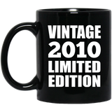 14th Birthday Vintage 2010 Limited Edition - 11oz Coffee Mug Black
