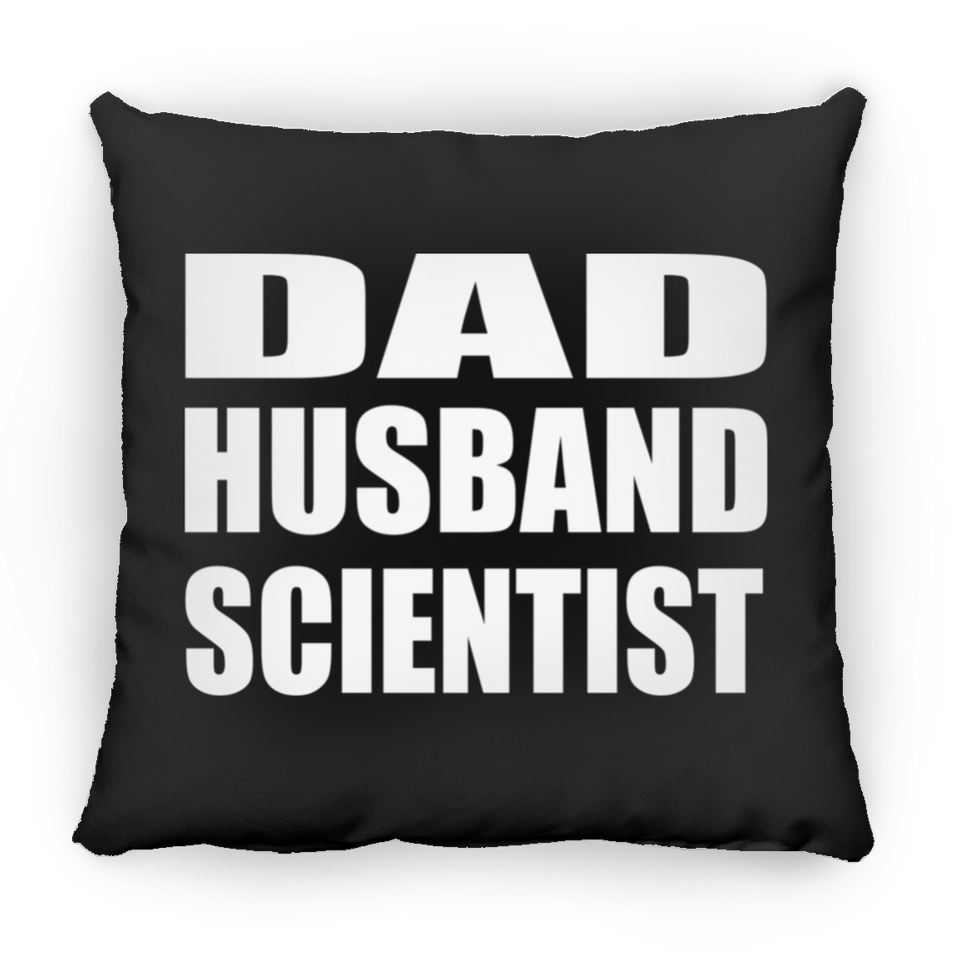 Dad Husband Scientist - Throw Pillow Black