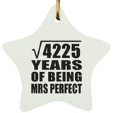 65th Anniversary Square Root of 4225 Years of Mrs Perfect - Star Ornament