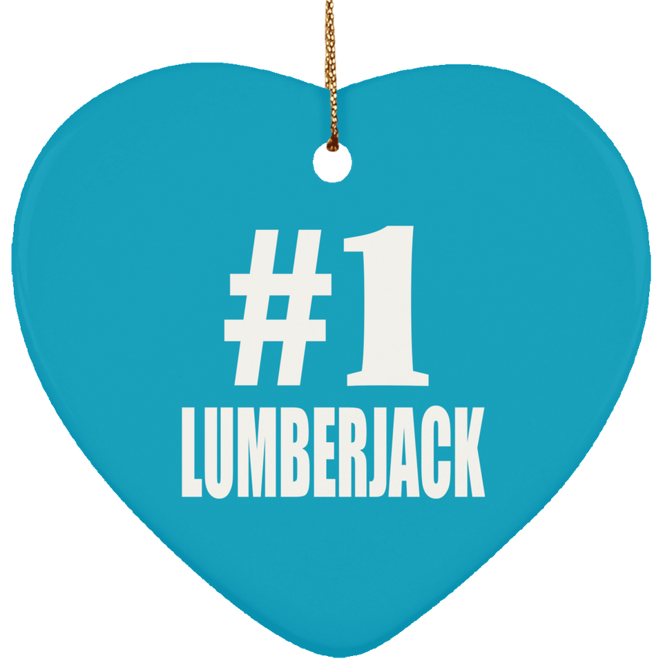 Number One #1 Lumberjack - Heart Ornament