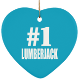 Number One #1 Lumberjack - Heart Ornament