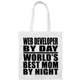 Web Developer By Day World's Best Mom By Night - Tote Bag White