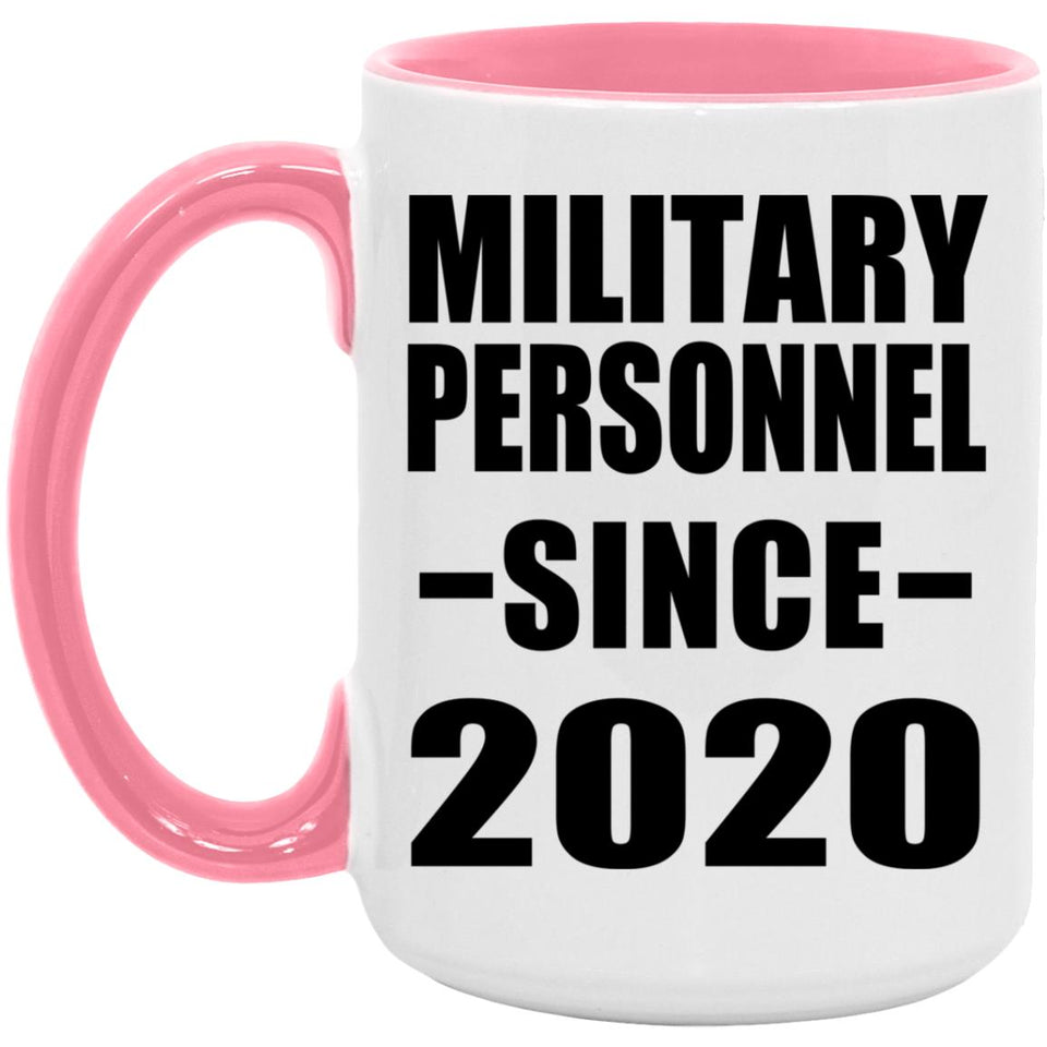 Military Personnel Since 2020 - 15oz Accent Mug Pink