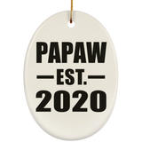 Papaw Established EST. 2020 - Oval Ornament