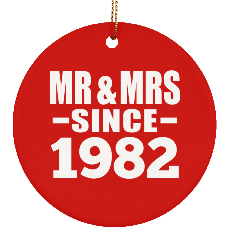 42nd Anniversary Mr & Mrs Since 1982 - Circle Ornament