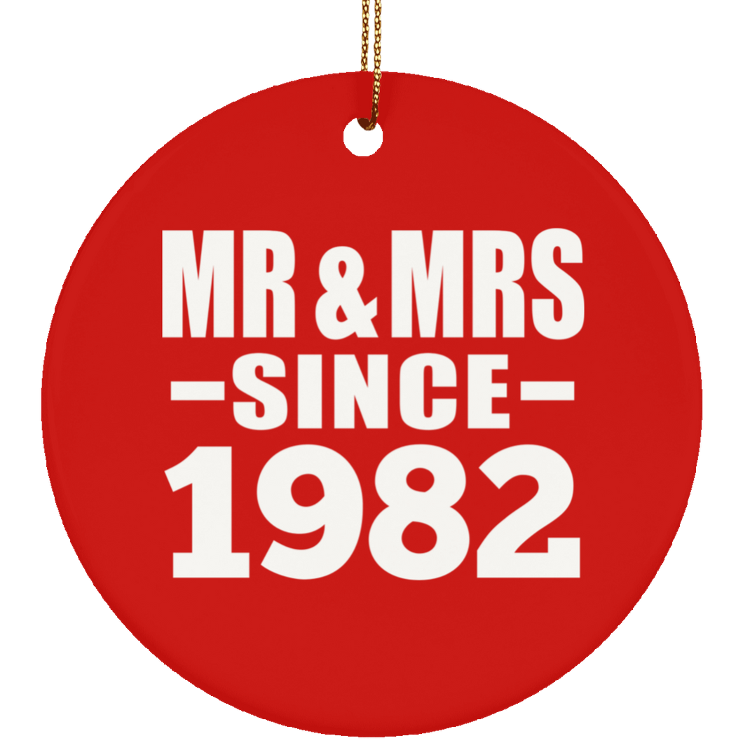 42nd Anniversary Mr & Mrs Since 1982 - Circle Ornament