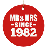 42nd Anniversary Mr & Mrs Since 1982 - Circle Ornament