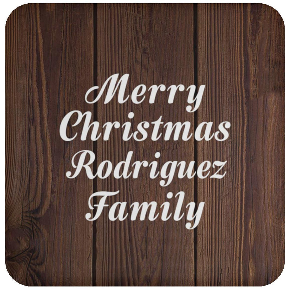 Merry Christmas Rodriguez Family - Drink Coaster D