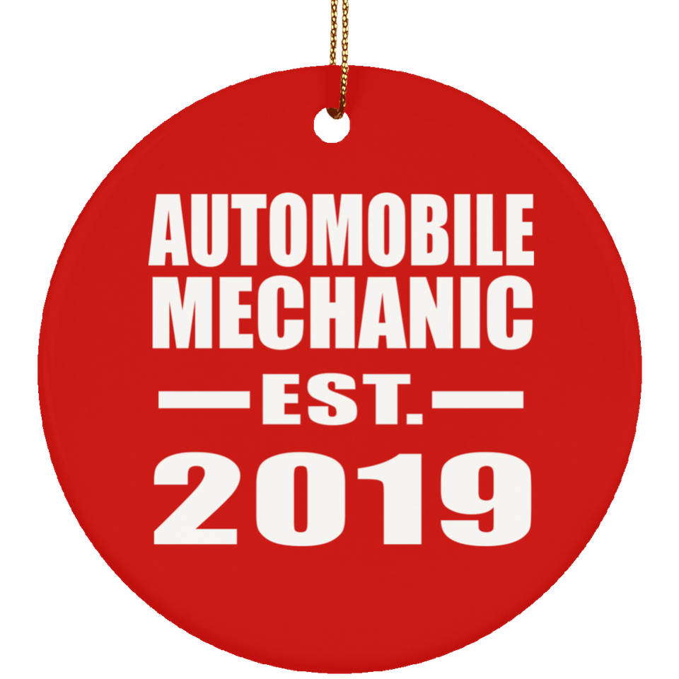 Automobile Mechanic Established EST. 2019 - Circle Ornament