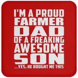 Proud Farmer Dad Of Awesome Son - Drink Coaster