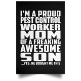 Proud Pest Control Worker Mom Of Awesome Son - Poster Portrait