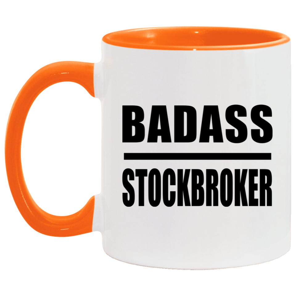 Badass Stockbroker - 11oz Accent Mug Orange