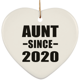 Aunt Since 2020 - Heart Ornament