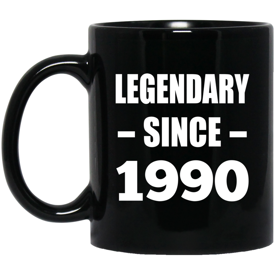 34th Birthday Legendary Since 1990 - 11oz Coffee Mug Black