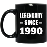 34th Birthday Legendary Since 1990 - 11oz Coffee Mug Black