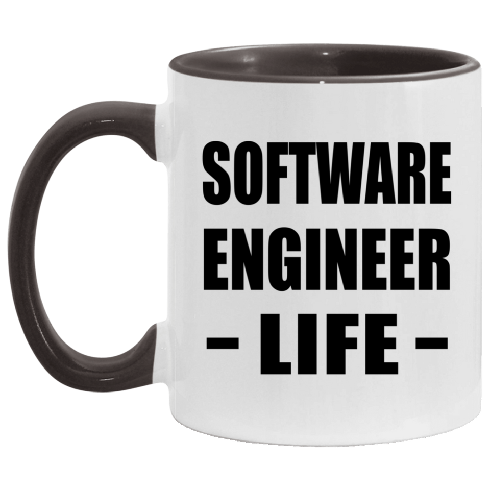 Software Engineer Life - 11oz Accent Mug Black