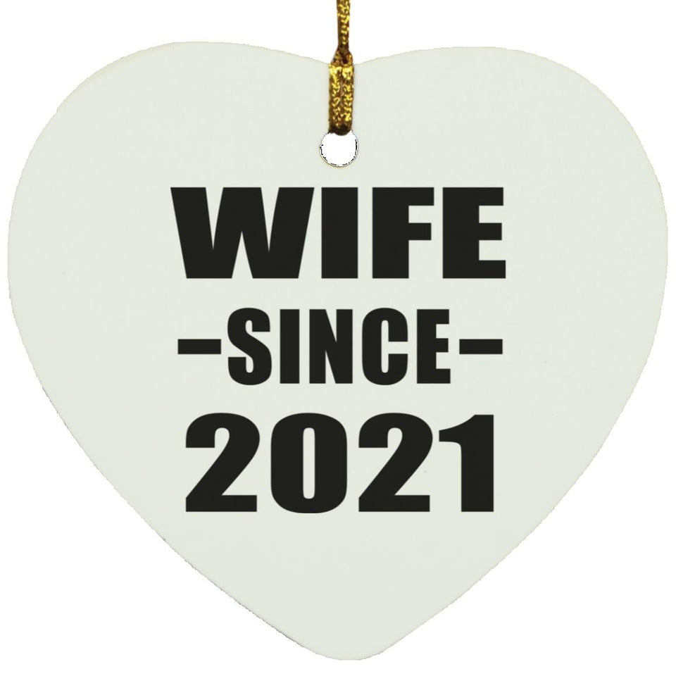 Wife Since 2021 - Heart Ornament