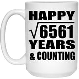 Happy 81st Anniversary Square Root of 6561 Years & Counting - 15oz Coffee Mug