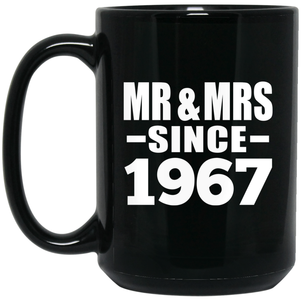 57th Anniversary Mr & Mrs Since 1967 - 15 Oz Coffee Mug Black