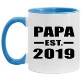 Papa Established EST. 2019 - 11oz Accent Mug Blue