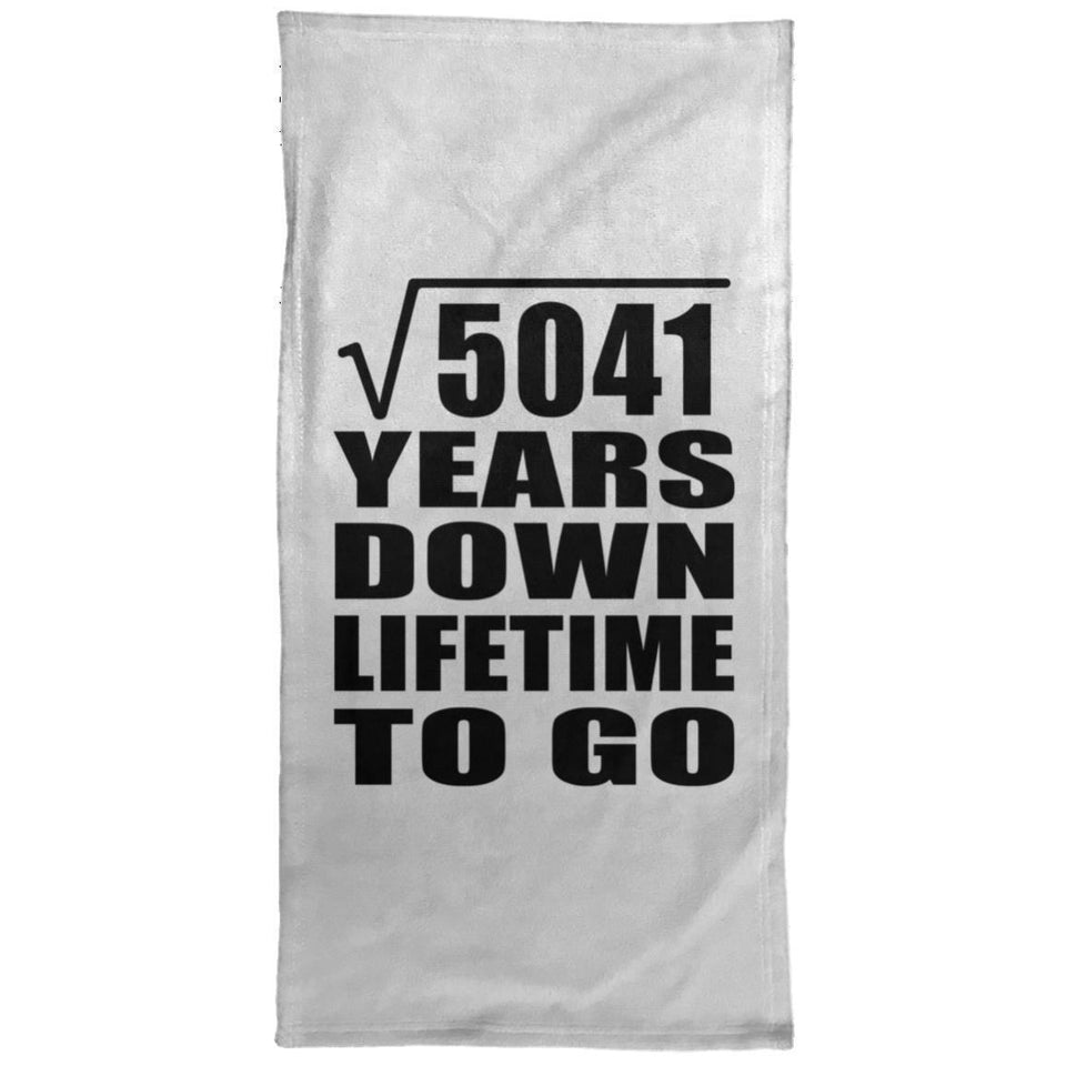 71st Anniversary Square Root of 5041 Years Lifetime To Go - Hand Towel