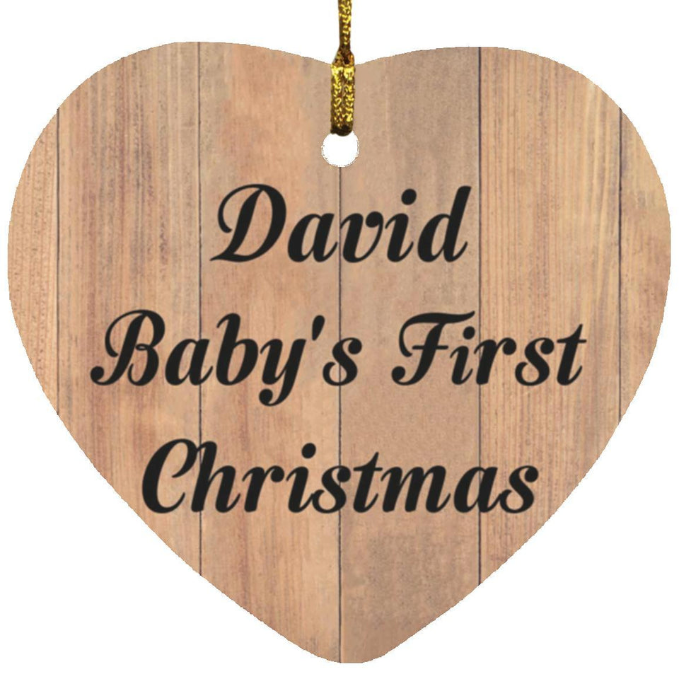 David Baby's First Christmas - Heart Ornament C