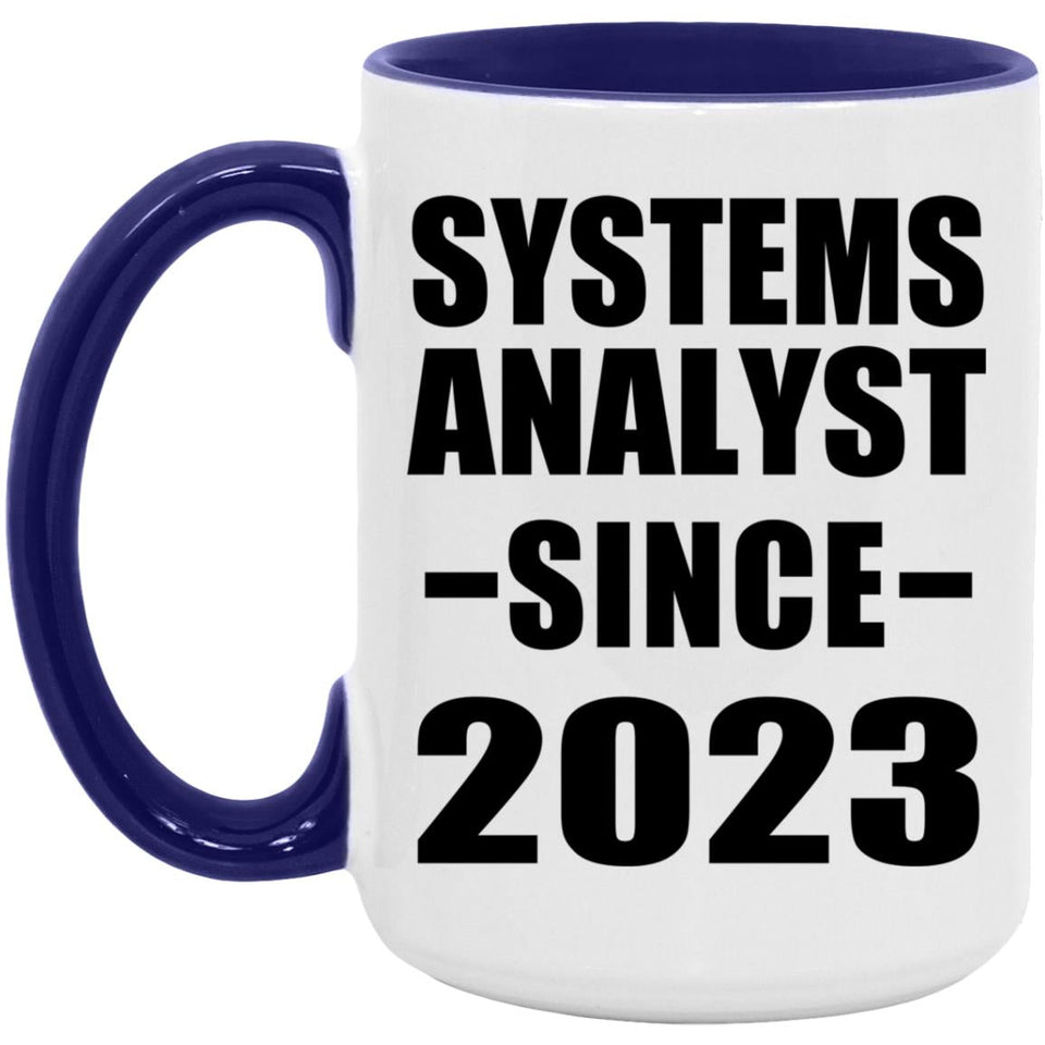 Systems Analyst Since 2023 - 15oz Accent Mug Purple