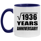 44th Anniversary Square Root of 1936 Years Anniversary - 11oz Accent Mug Purple