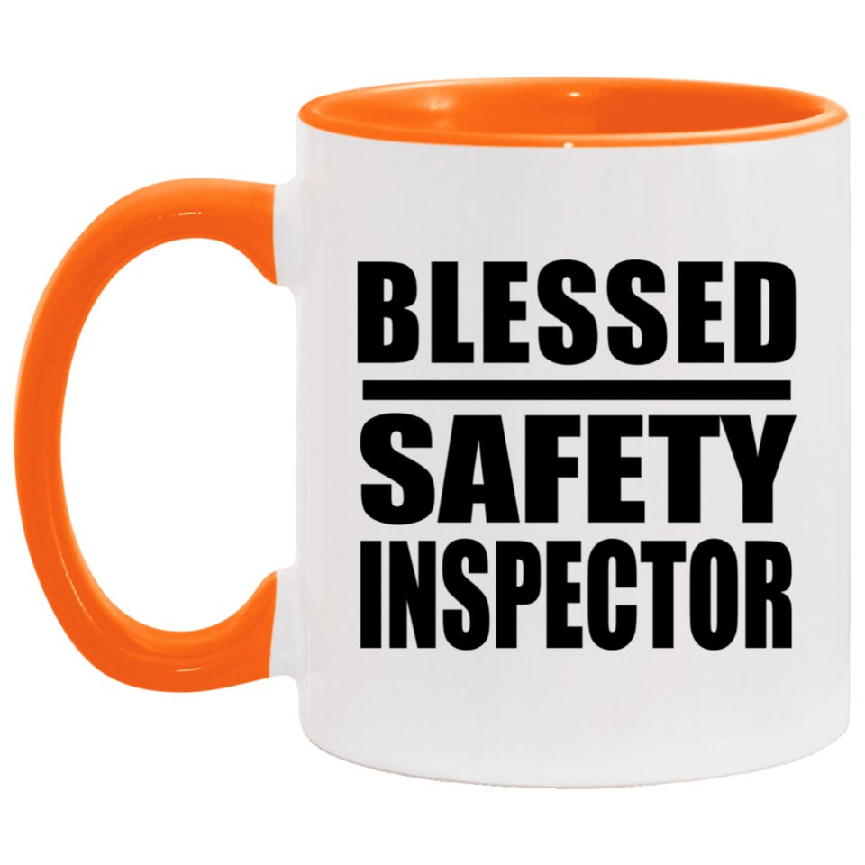 Blessed Safety Inspector - 11oz Accent Mug Orange