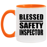 Blessed Safety Inspector - 11oz Accent Mug Orange