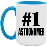Number One #1 Astronomer - 15oz Accent Mug Blue