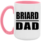 Briard Dad - 15oz Accent Mug Pink