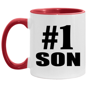 Number One #1 Son - 11oz Accent Mug Red