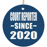 Court Reporter Since 2020 - Circle Ornament