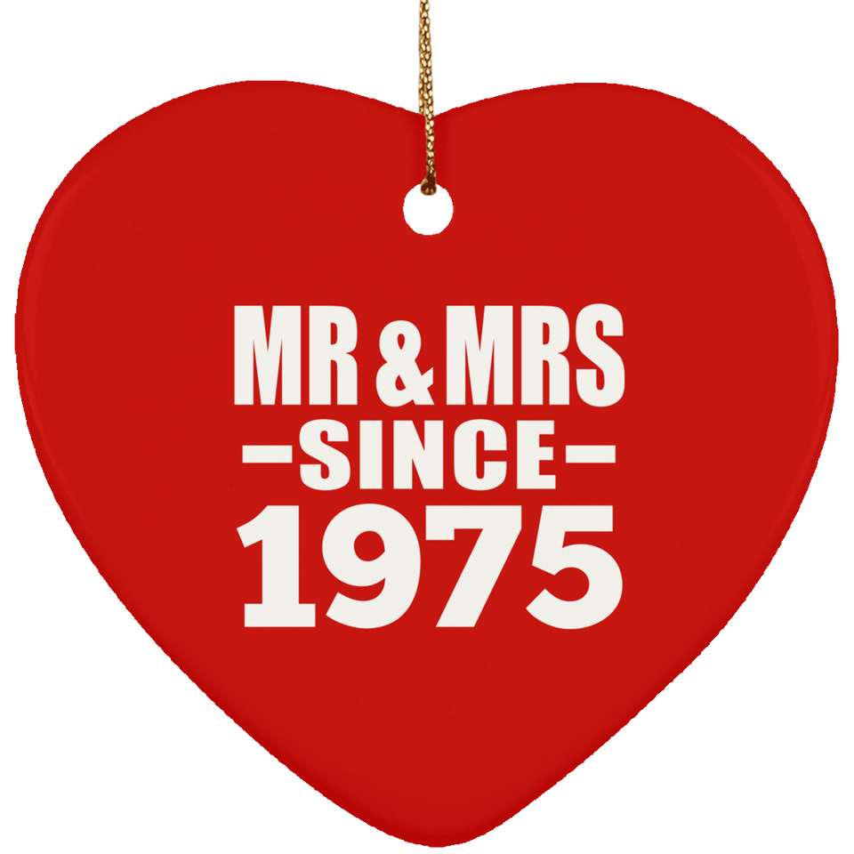 49th Anniversary Mr & Mrs Since 1975 - Heart Ornament