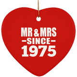 49th Anniversary Mr & Mrs Since 1975 - Heart Ornament