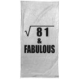 9th Birthday Square Root of 81 & Fabulous - Hand Towel