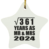 19th Anniversary Square Root of 361 Years As Mr & Mrs 2024 - Star Ornament